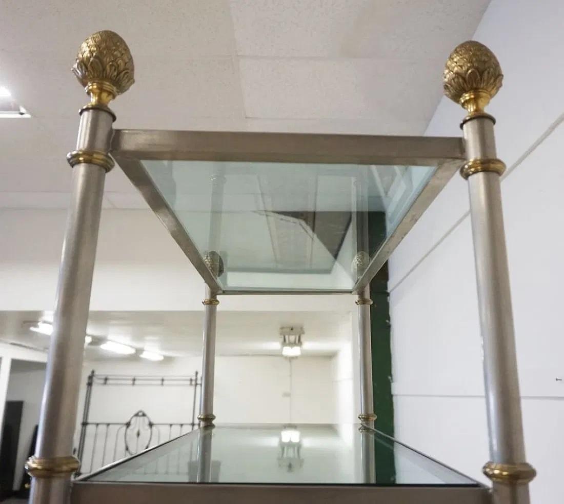 Néoclassique Laiton et brossé  Acier  Etagère  ou Étagères Maison Jansen