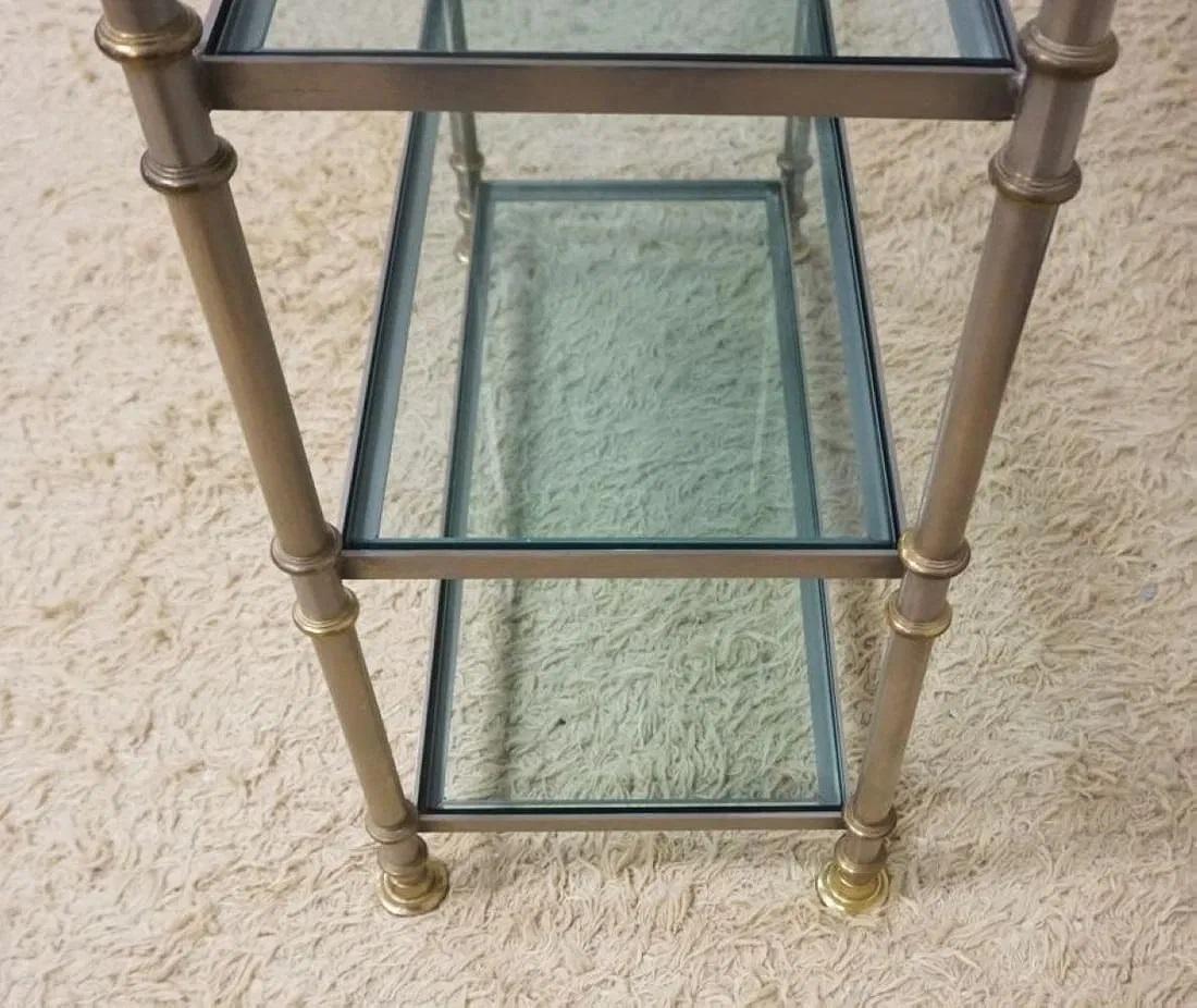 Français Laiton et brossé  Acier  Etagère  ou Étagères Maison Jansen