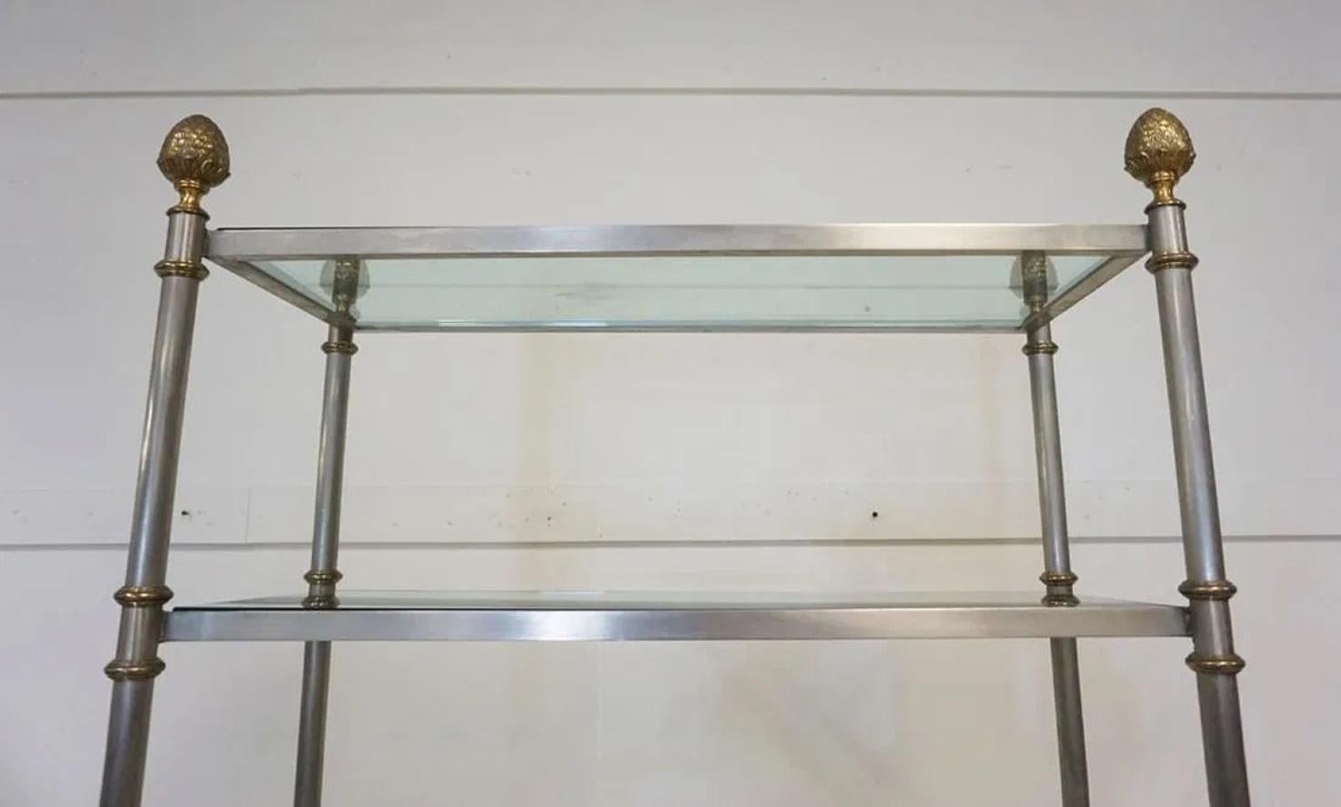 Brossé Laiton et brossé  Acier  Etagère  ou Étagères Maison Jansen