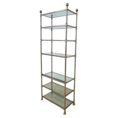Brass and Brushed  Steel  Etagère  or Shelves Maison Jansen
