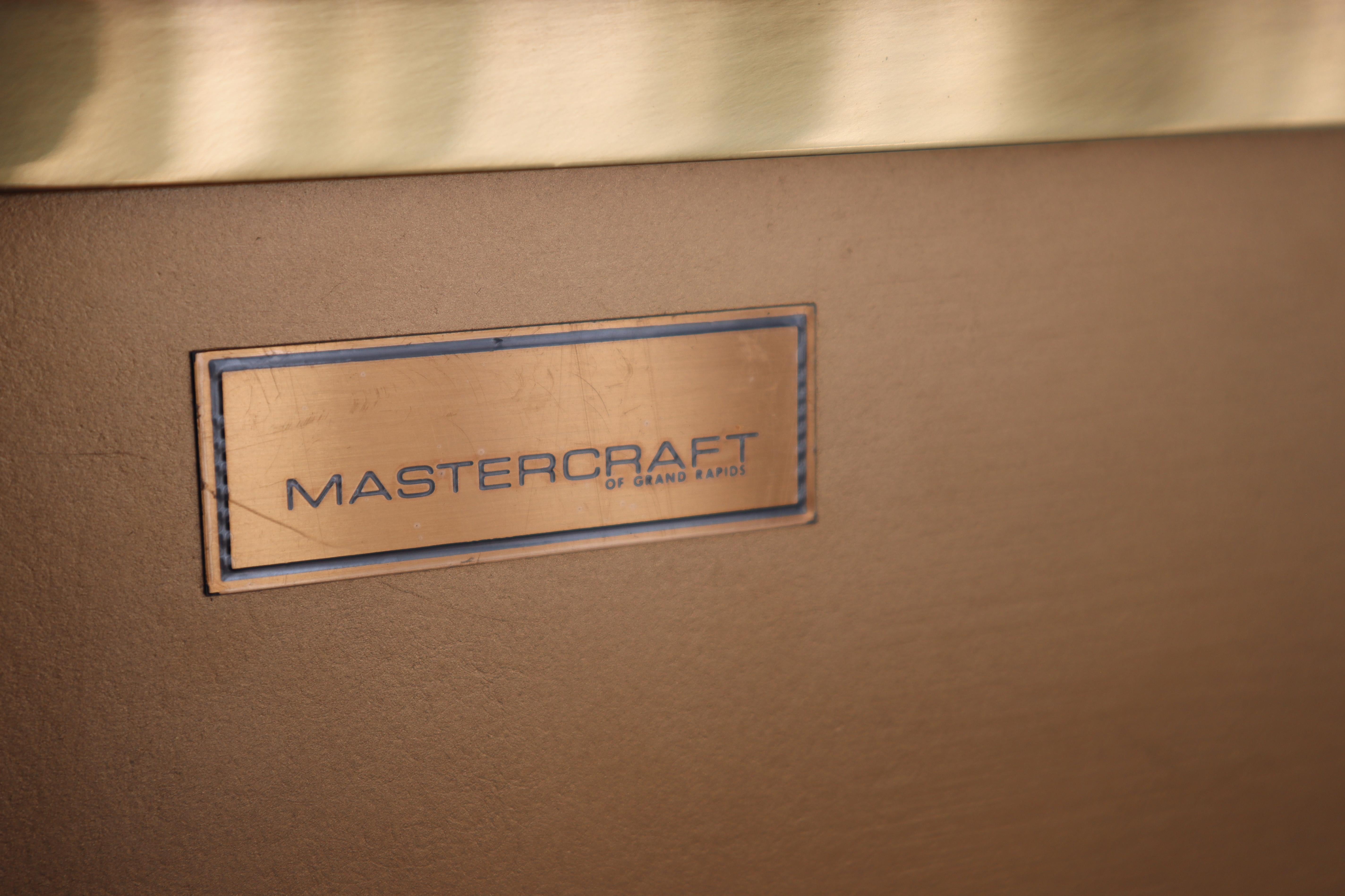 Brass and Burled Credenza by Mastercraft 4
