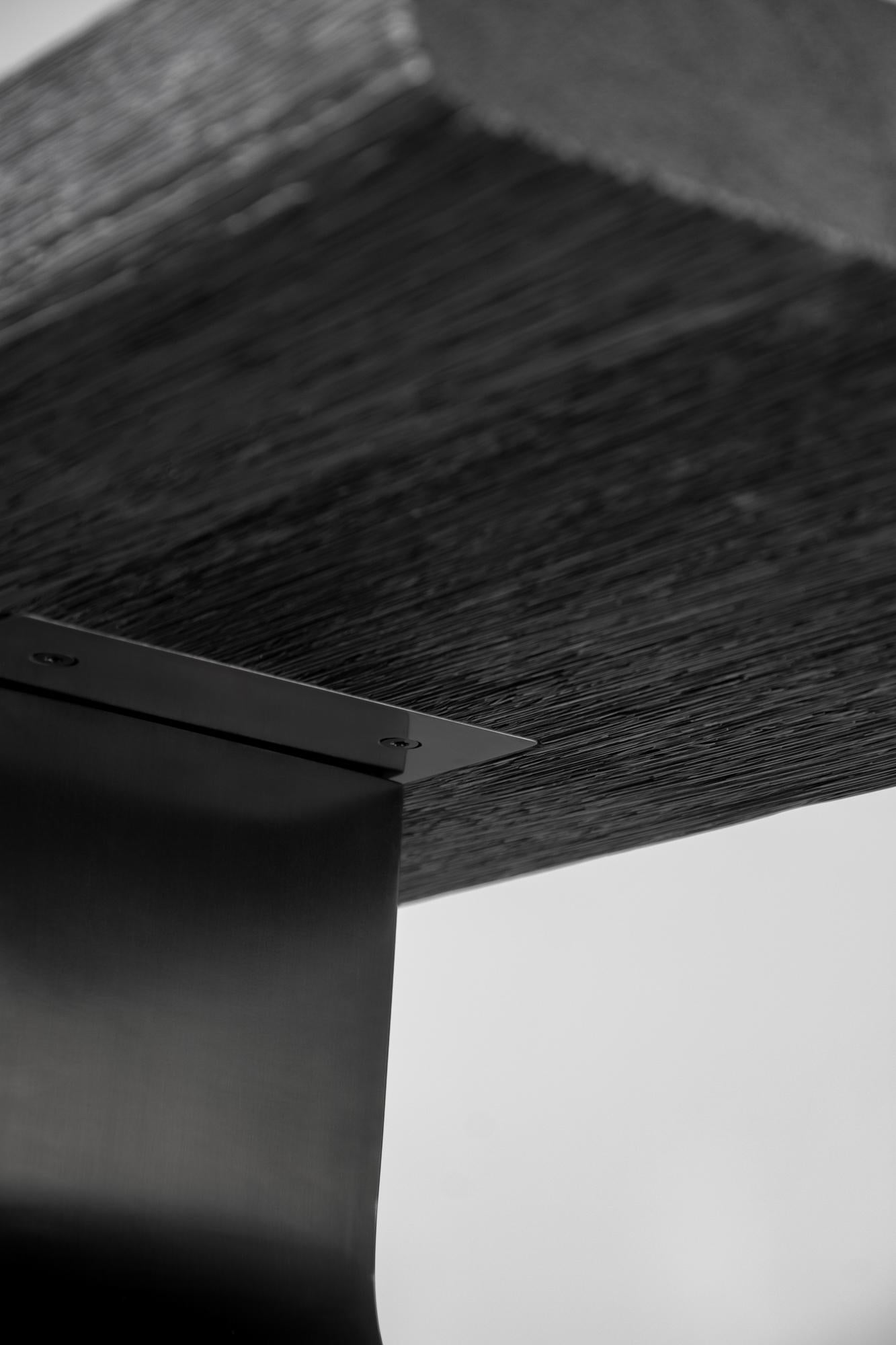 Tedesco Burnished Steel & Burned Wenge Liah Console Table by Eichkorn in vendita