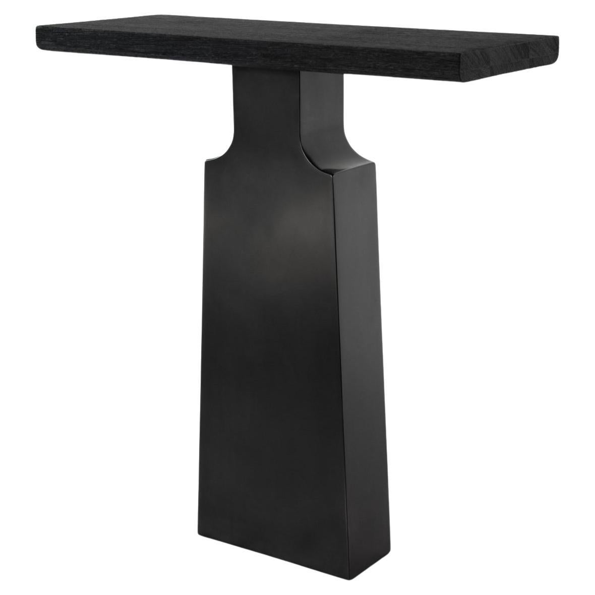 Burnished Steel & Burned Wenge Liah Console Table by Eichkorn in vendita