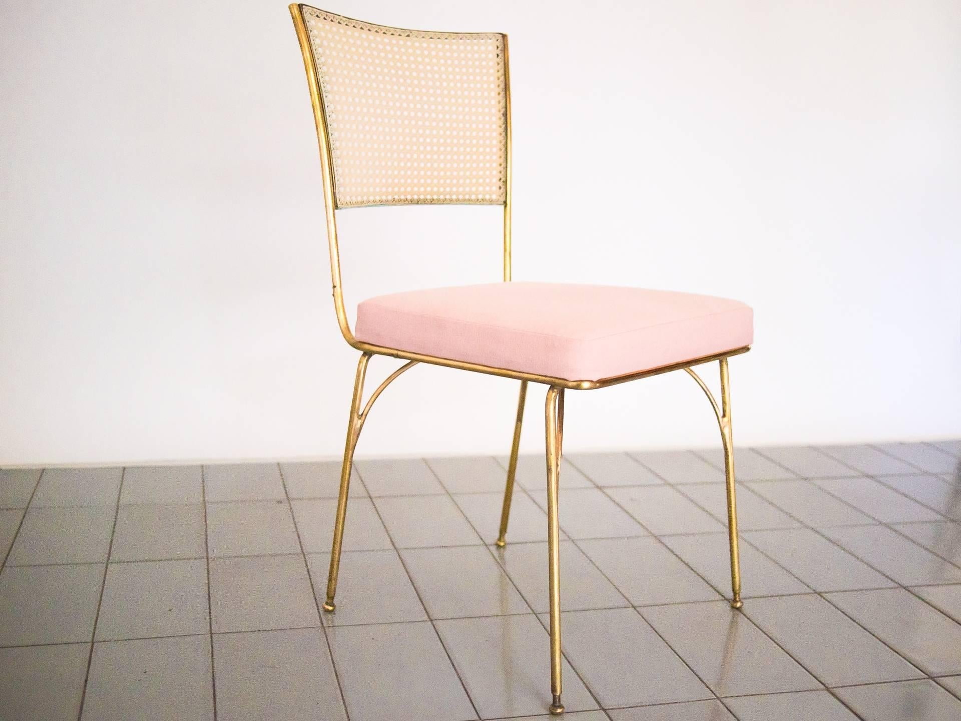 1950s Chair in Brass and Cane by Acácio Gil Borsoi, Brazilian Mid Century Modern 5