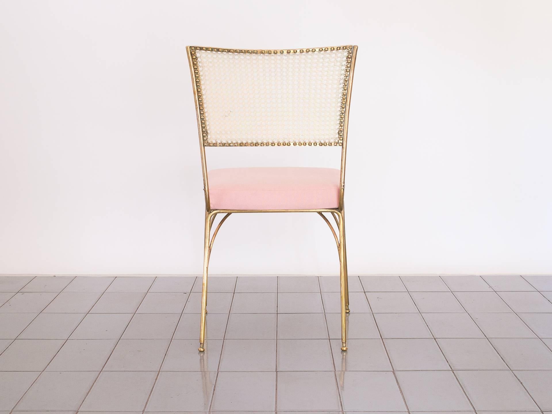 20th Century 1950s Chair in Brass and Cane by Acácio Gil Borsoi, Brazilian Mid Century Modern