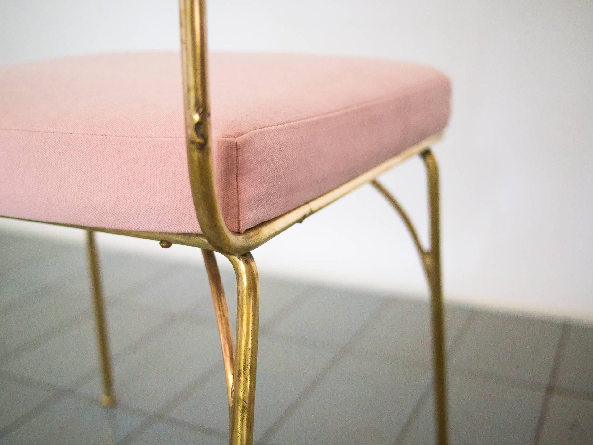 1950s Chair in Brass and Cane by Acácio Gil Borsoi, Brazilian Mid Century Modern 2