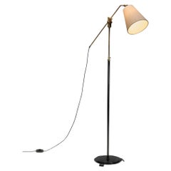Lampada da terra regolabile in ottone e ghisa di Fog & Mørup (Attr.), Danimarca anni '40