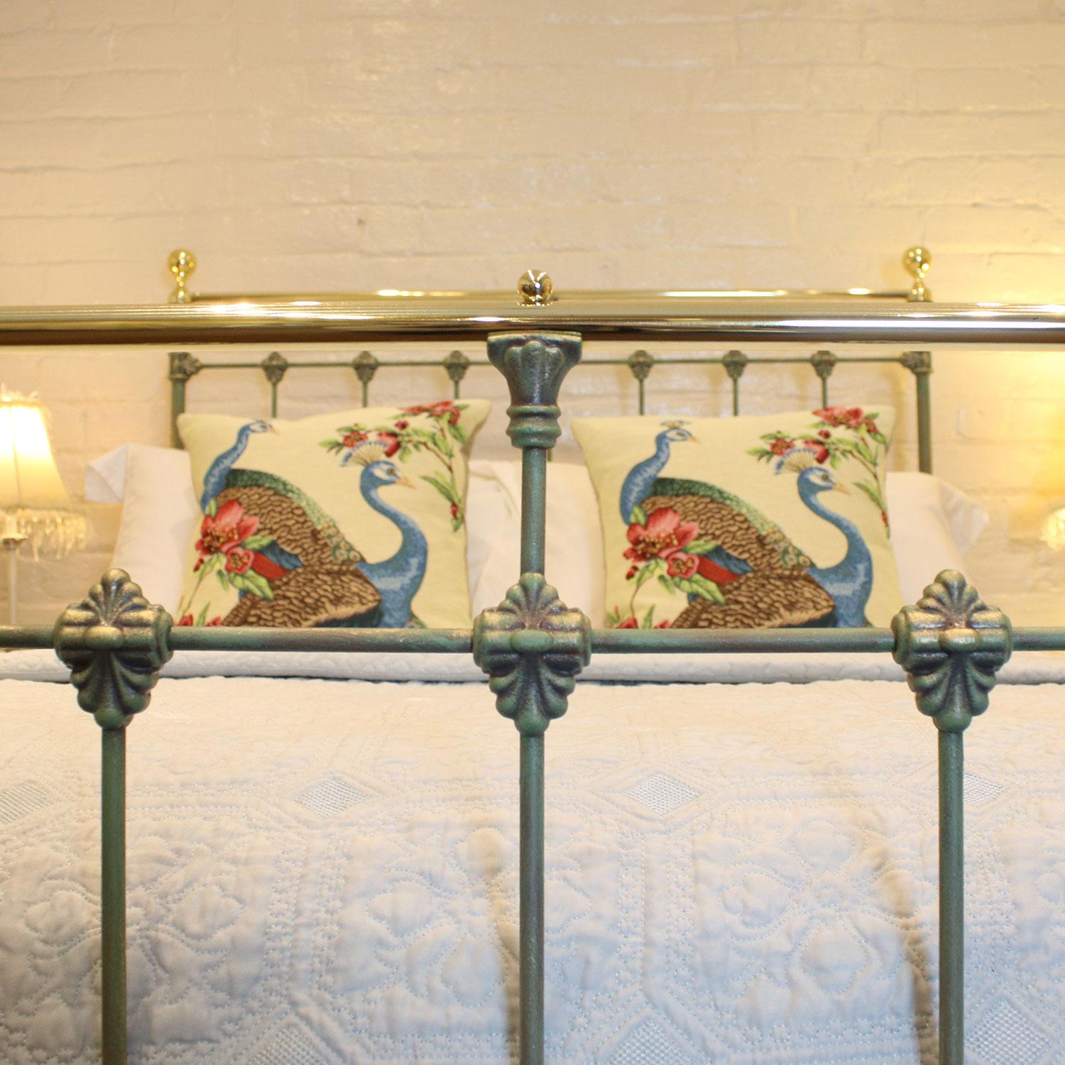 European Brass and Cast Iron Bed in Green Verdigris - MD69