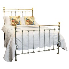 Brass and Cast Iron Bed in Green Verdigris - MD69
