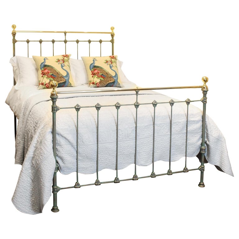 Brass and Cast Iron Bed in Green Verdigris MD69 at 1stDibs