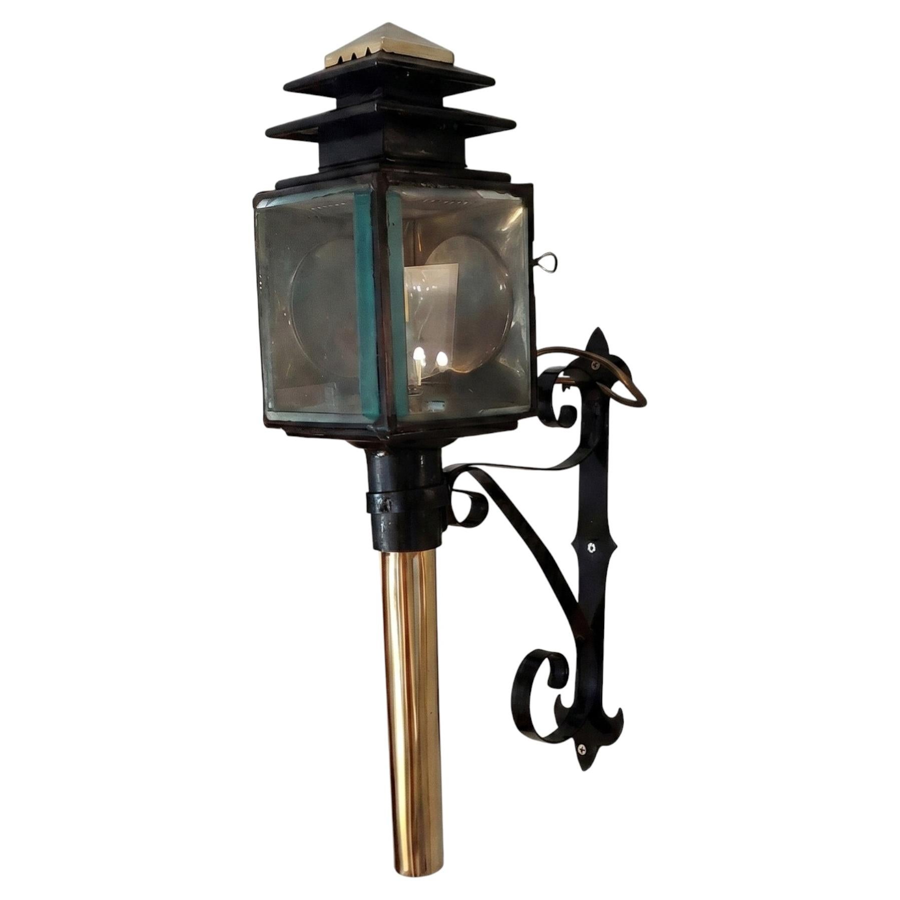 Brass and Cast Iron Coach/Carriage Lamp For Sale
