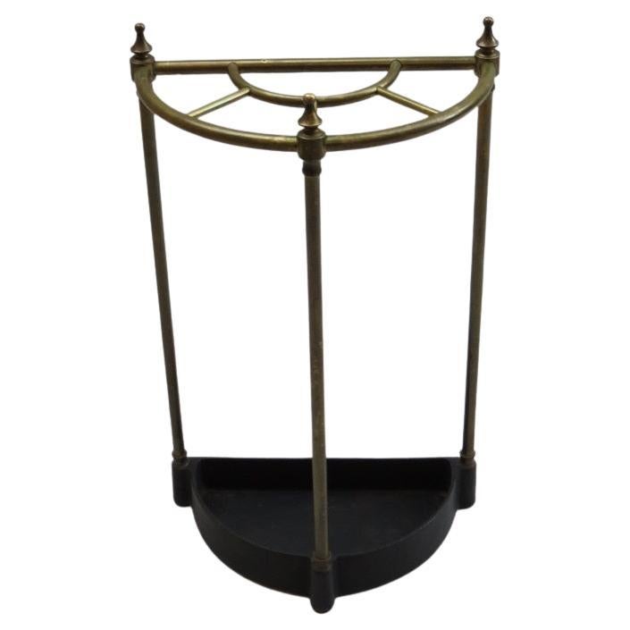 Brass and Cast Iron Demi Lume Umbrella and Stick Stand