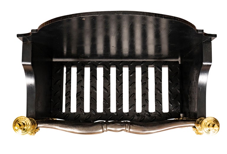 Brass and Cast Iron Fireplace Grate For Sale at 1stDibs