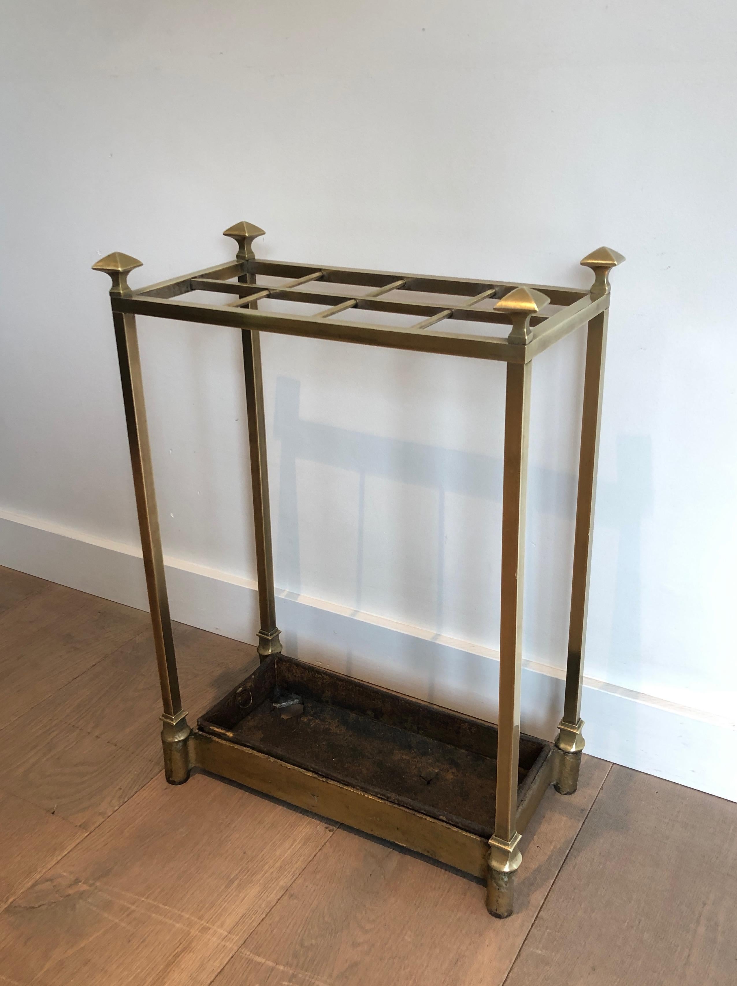 Neoclassical Brass and Cast Iron Umbrella Stand, French, circa 1900 For Sale