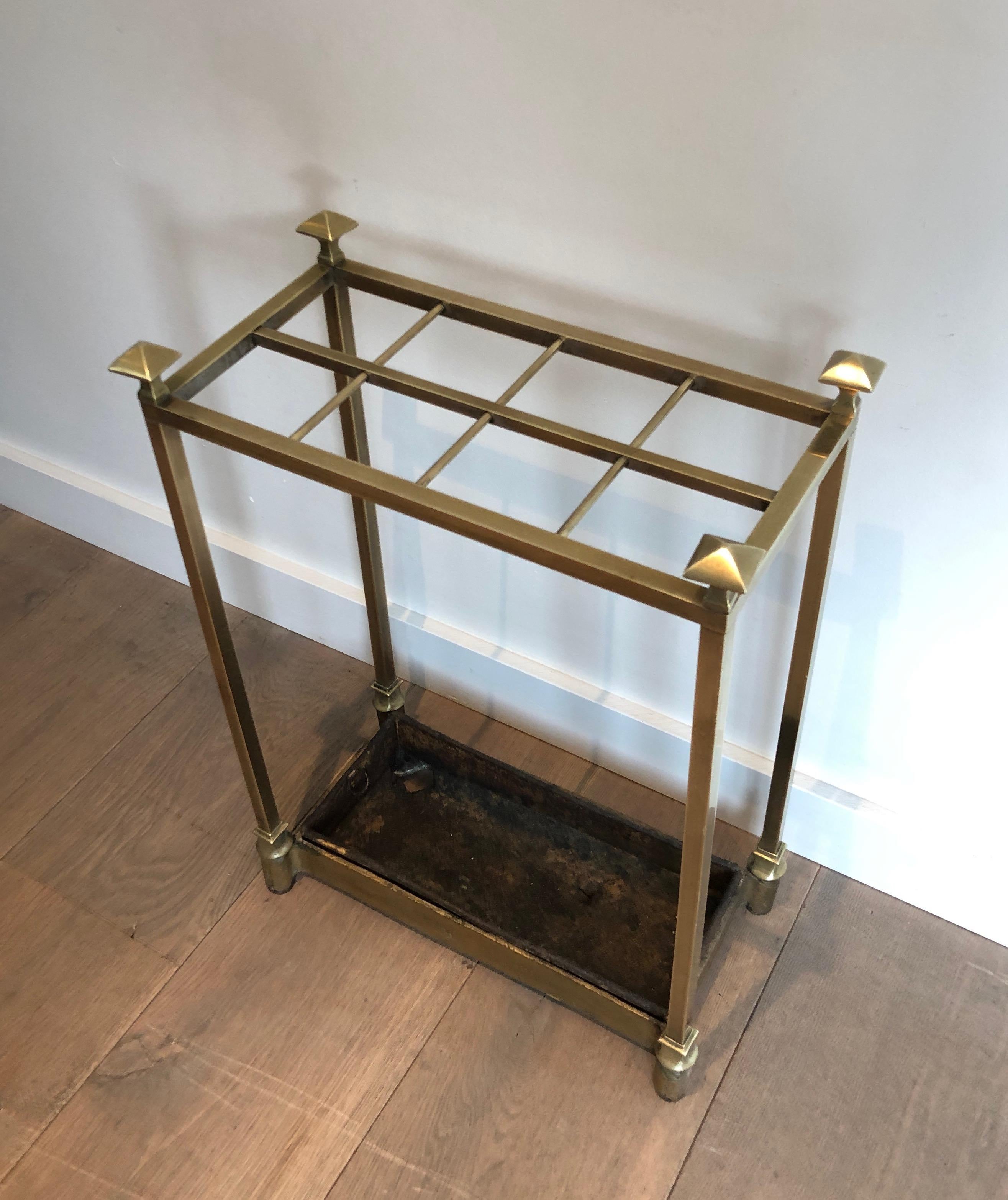 Brass and Cast Iron Umbrella Stand, French, circa 1900 In Good Condition For Sale In Marcq-en-Barœul, Hauts-de-France