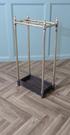 Brass and Cast Iron Walking Stick Stand or Umbrella Stand
