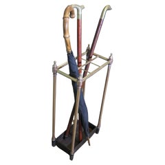 Brass and Cast Iron Walking Stick Stand or Umbrella Stand