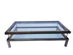 Brass and Chrome Coffee Table from Maison Jansen