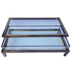 Brass and Chrome Coffee Table from Maison Jansen