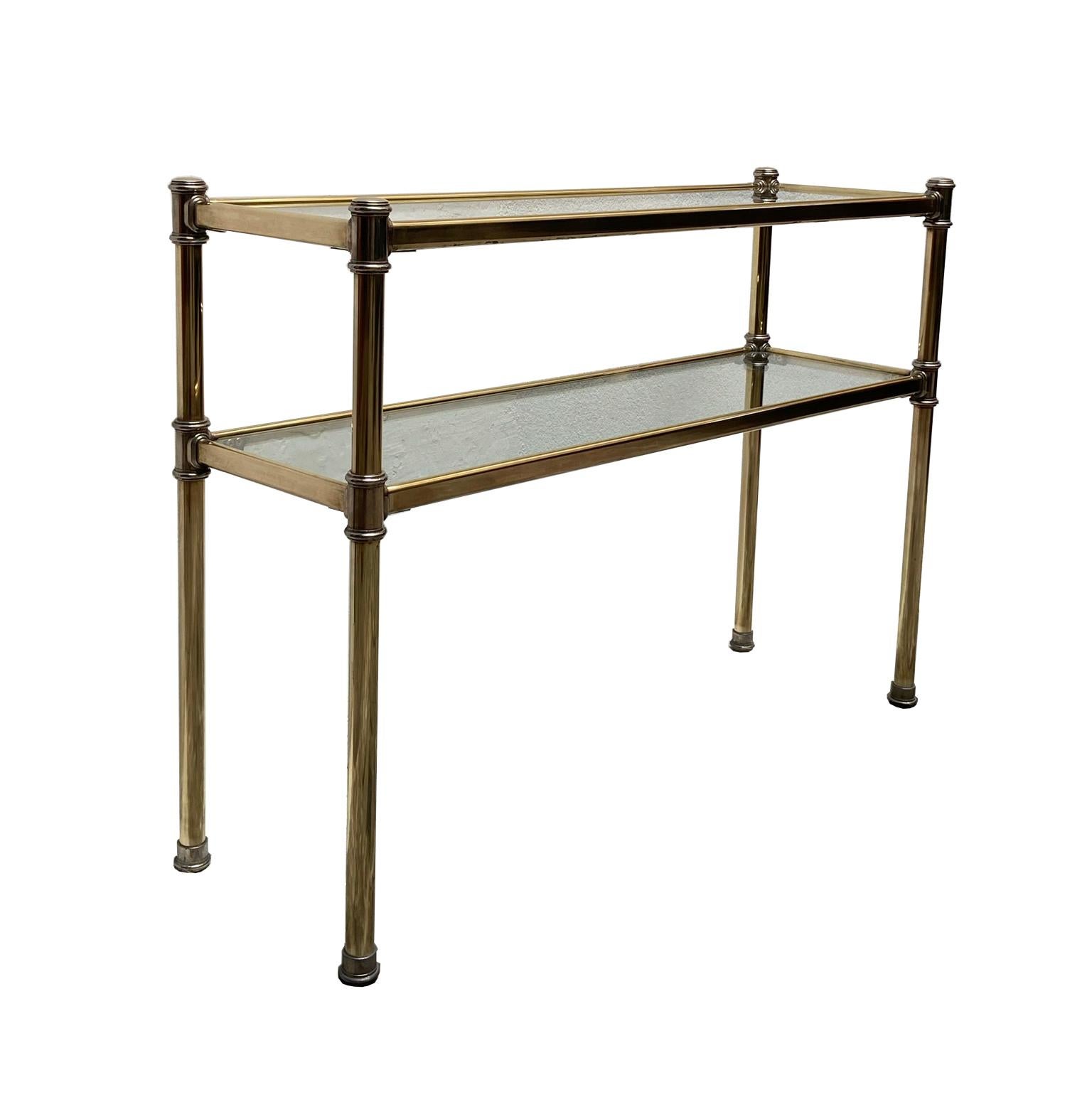 Mid-Century Modern Brass and Chrome Console, Italy, 1970s