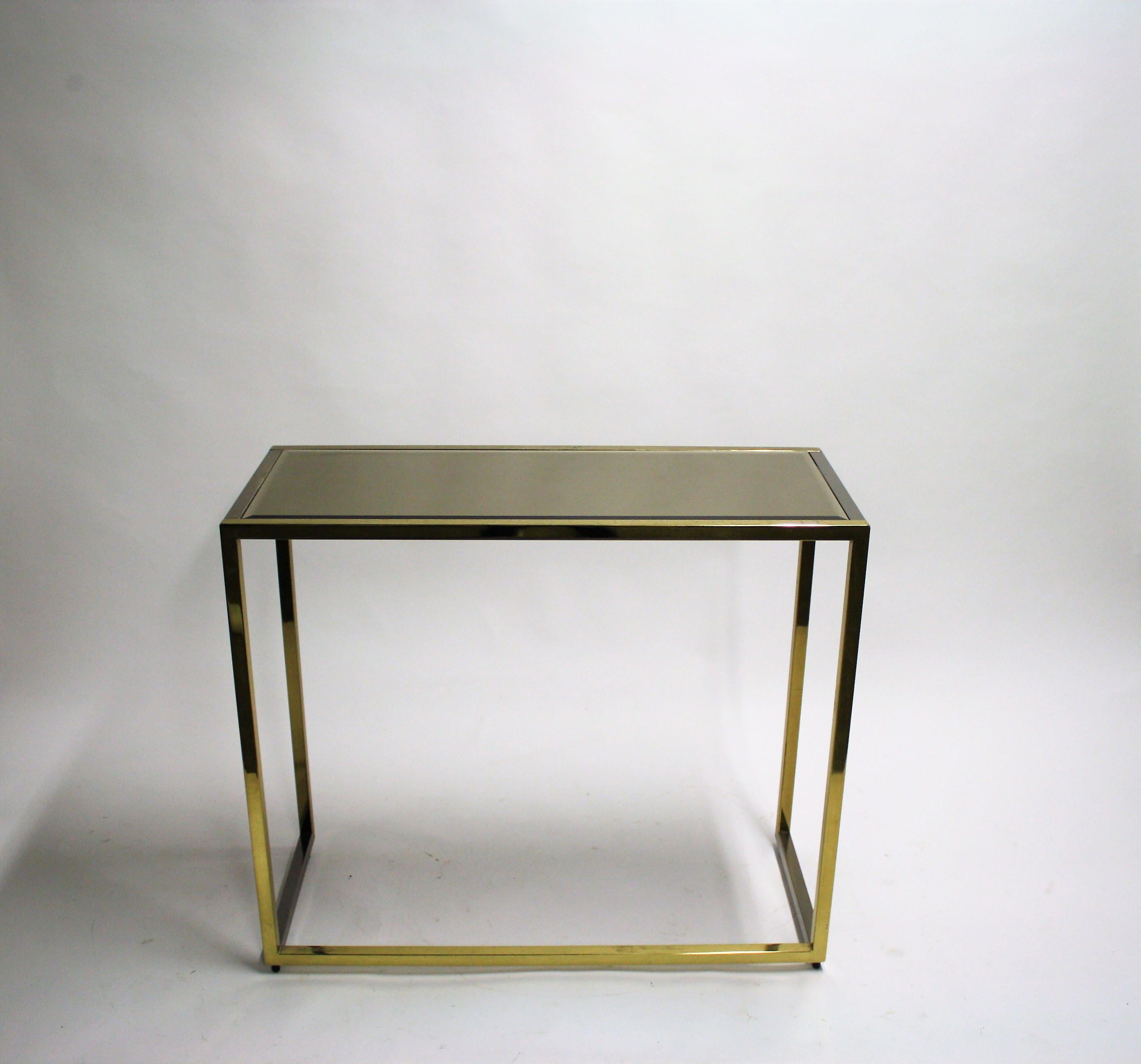 Hollywood Regency Brass and Chrome Console Table, 1970s