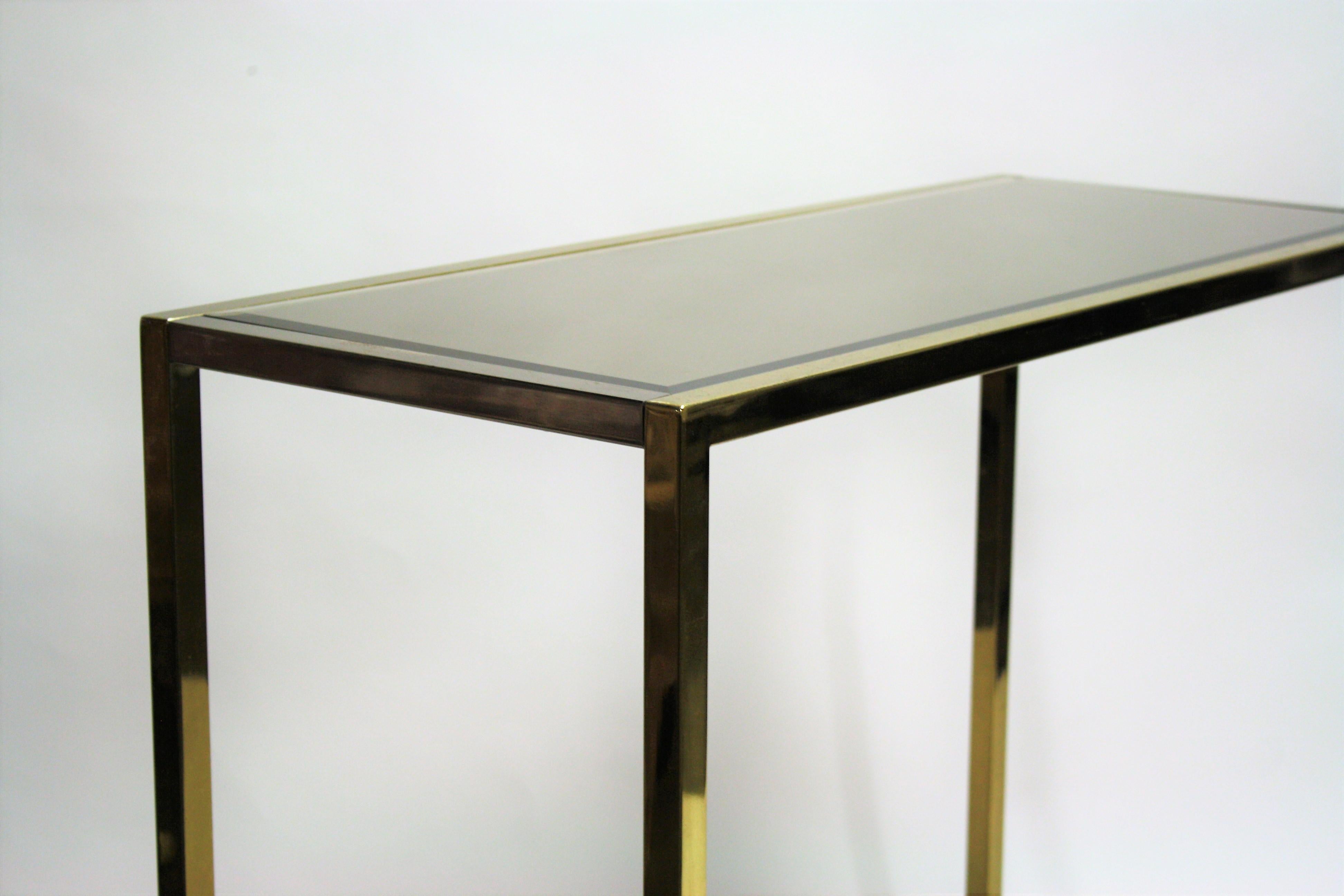 Brass and Chrome Console Table, 1970s 2