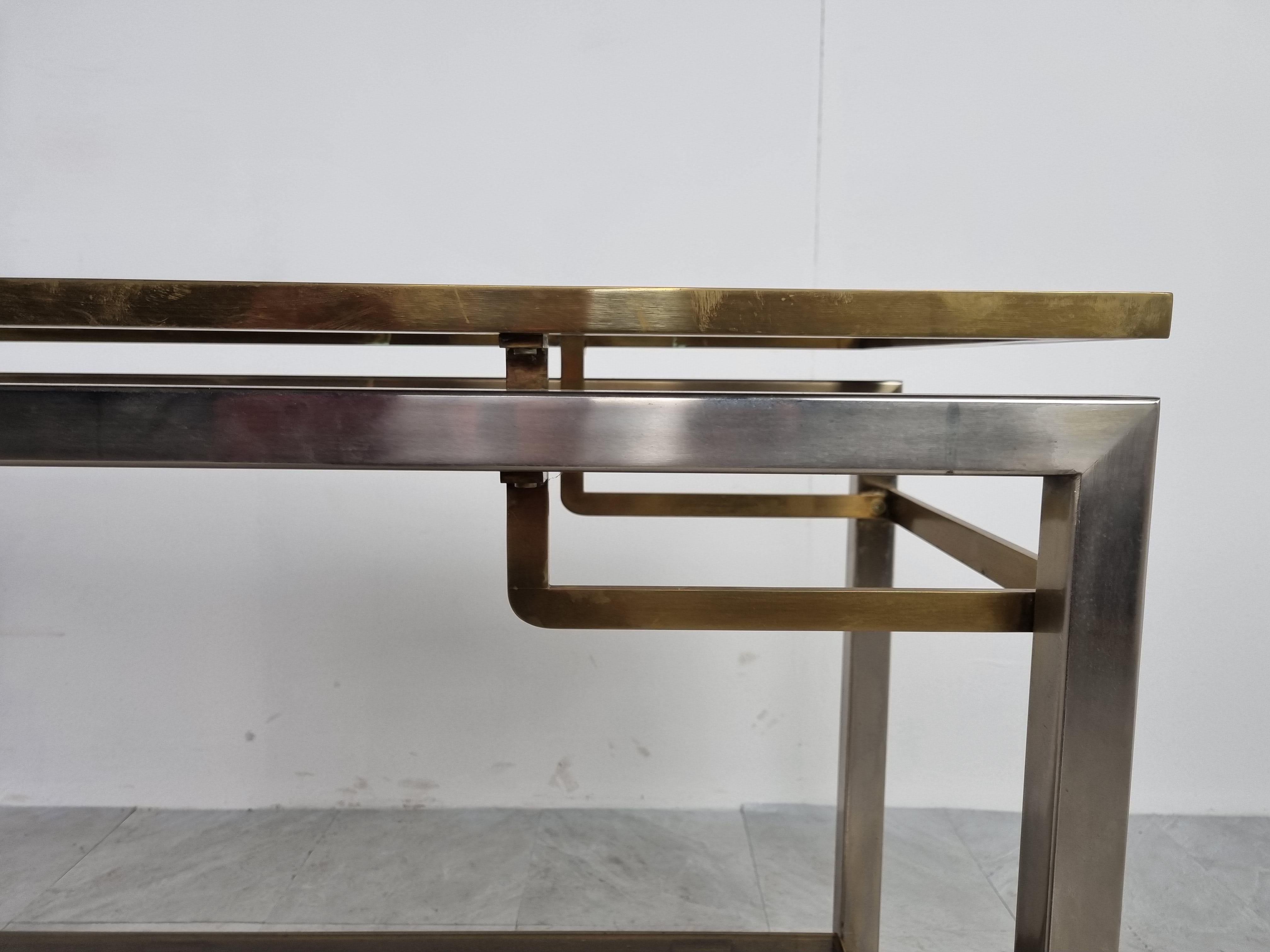 Brass and Chrome Console Table, 1970s 3