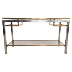 Brass and Chrome Console Table, 1970s