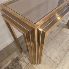 Brass and chrome Console Table by Romeo Rega, Italy
