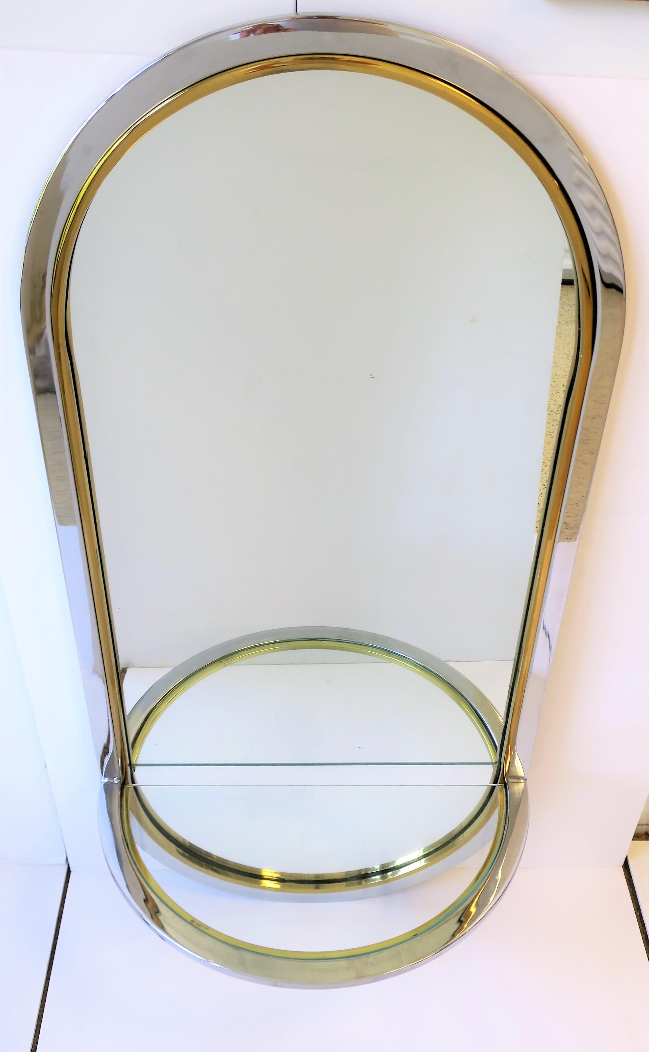 mirror with shelf chrome