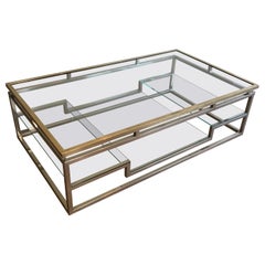 Brass and Chrome Design Coffee Table, French, Circa 1970 Brass and Chrome Design Coffee Table, French, Circa 1970