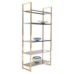 Brass and Chrome Display Cabinet, 1970s Belgium