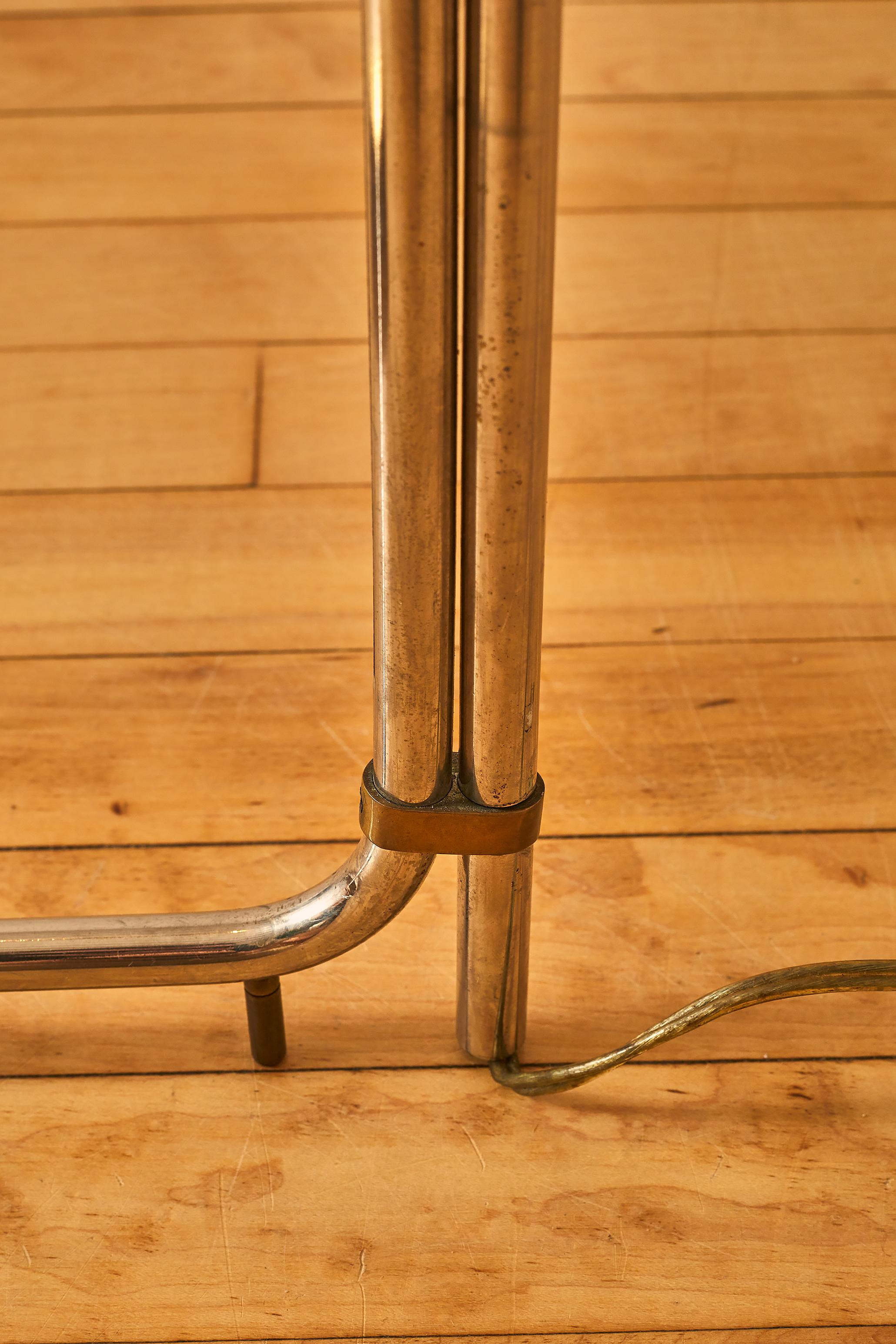 Brass and Chrome Floor Lamp by Cedric Hartman In Good Condition In Long Island City, NY