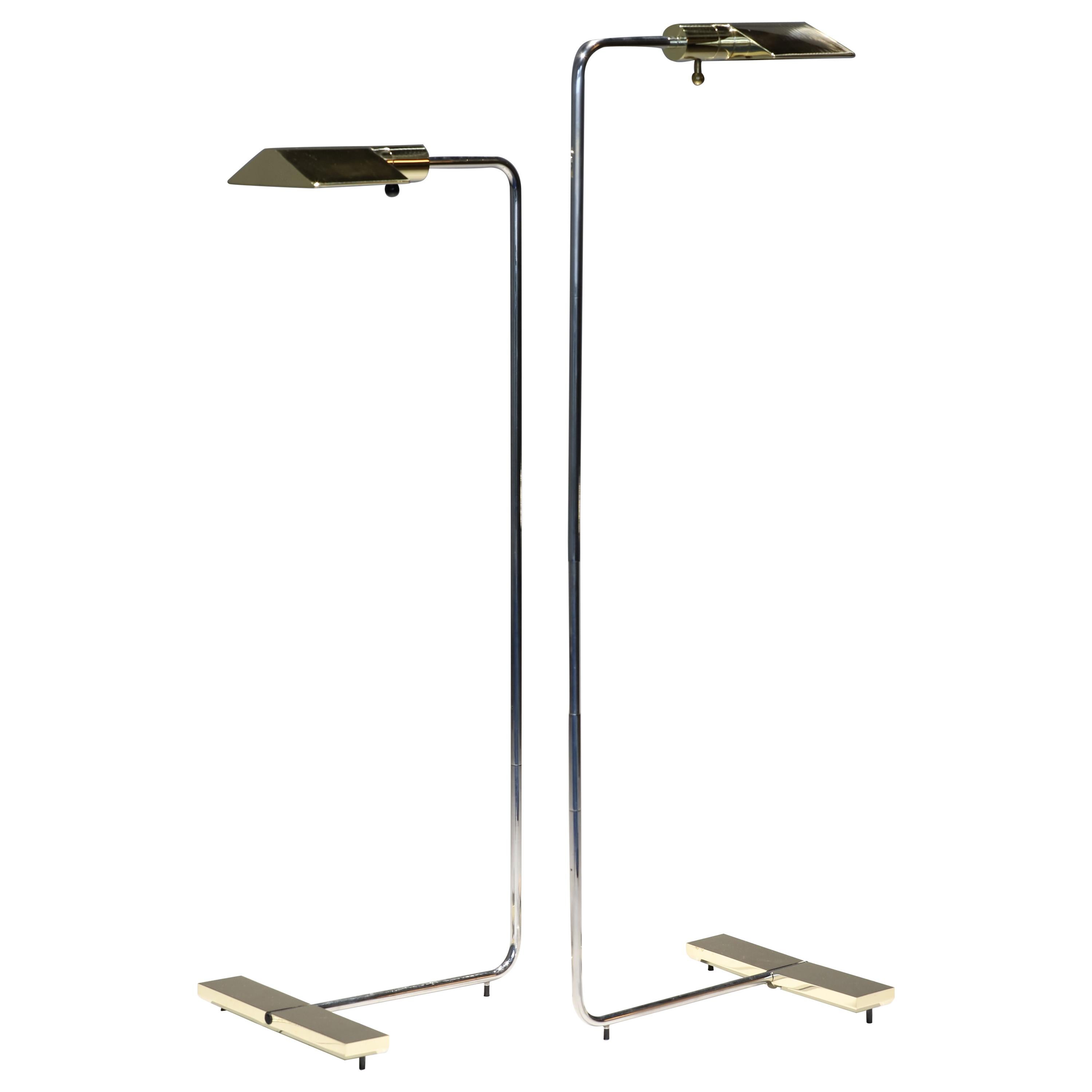 Brass and Chrome Floor Lamps by Cedric Hartman
