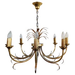 Brass and Chrome Maison Jansen Pineapple Chandelier, 1970s