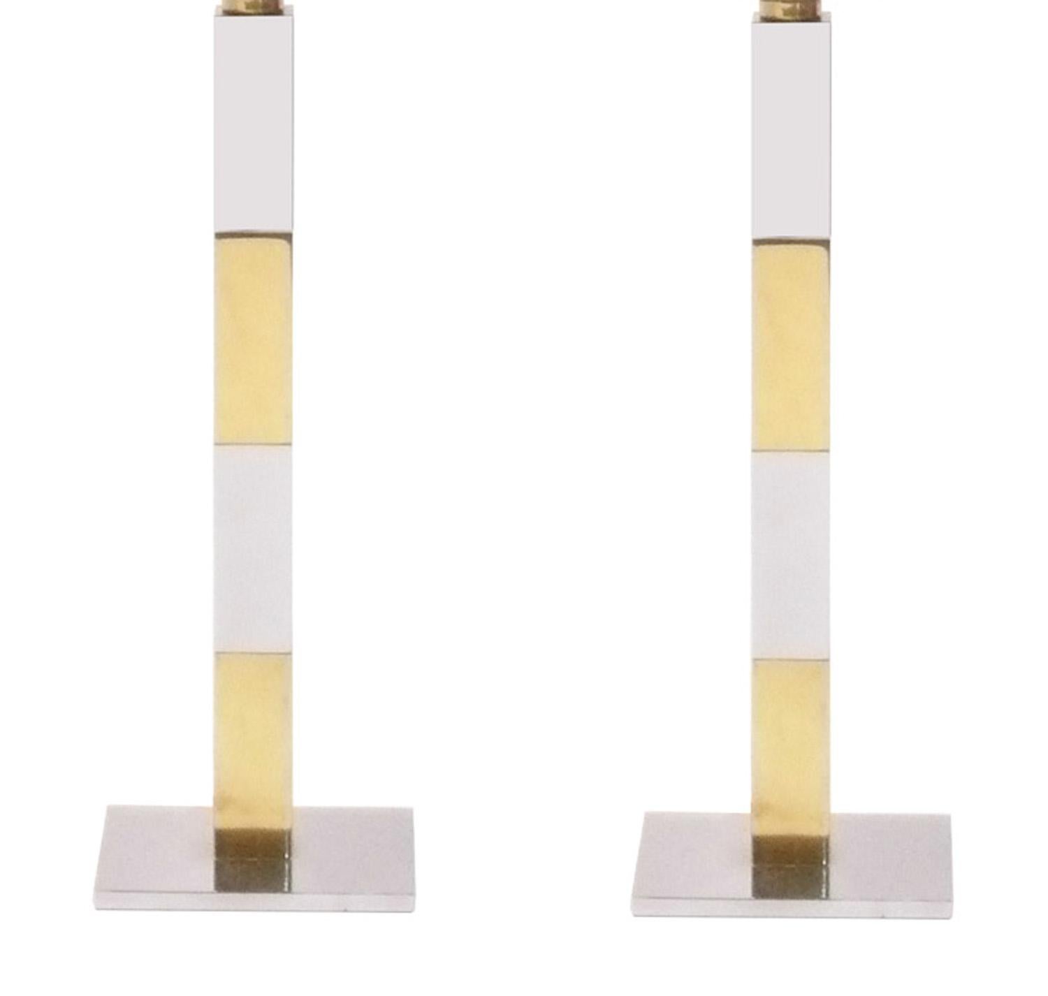Mid-Century Modern Lampes mi-siècle en laiton et chrome de Stewart Ross James pour Hansen en vente