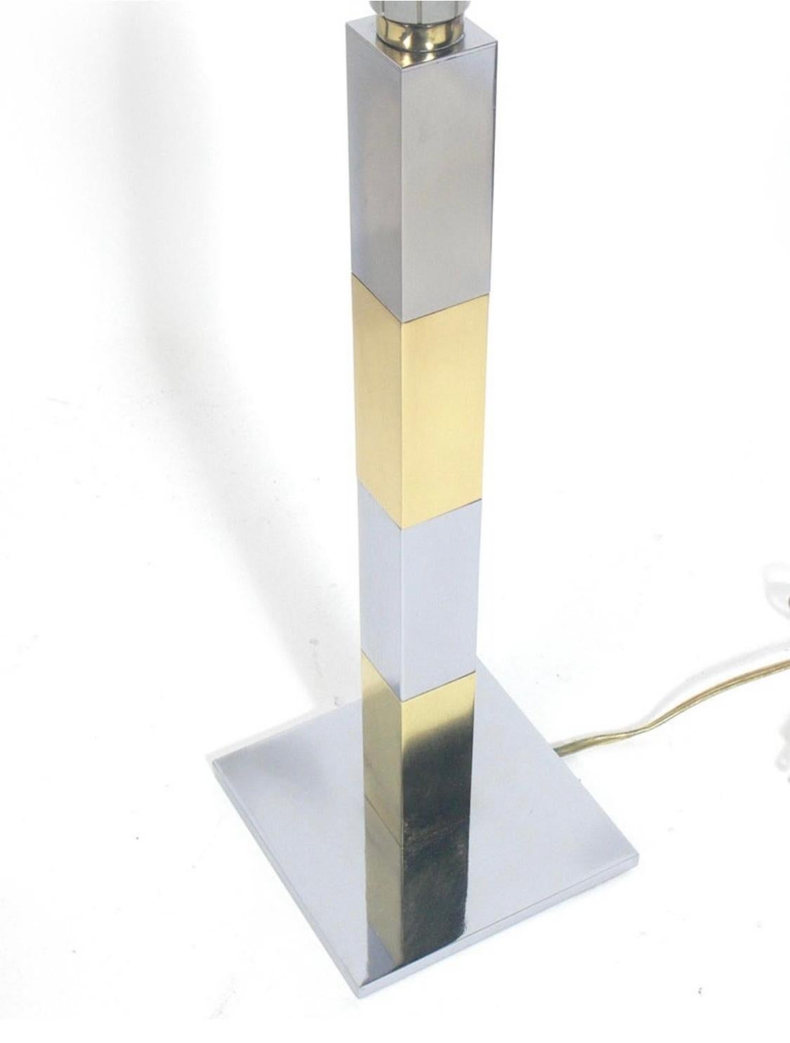 Mid-Century Modern Brass and Chrome Mid Century Lamps by Stewart Ross James for Hansen For Sale