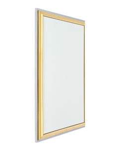 Brass and Chrome Mid-Century Mirror