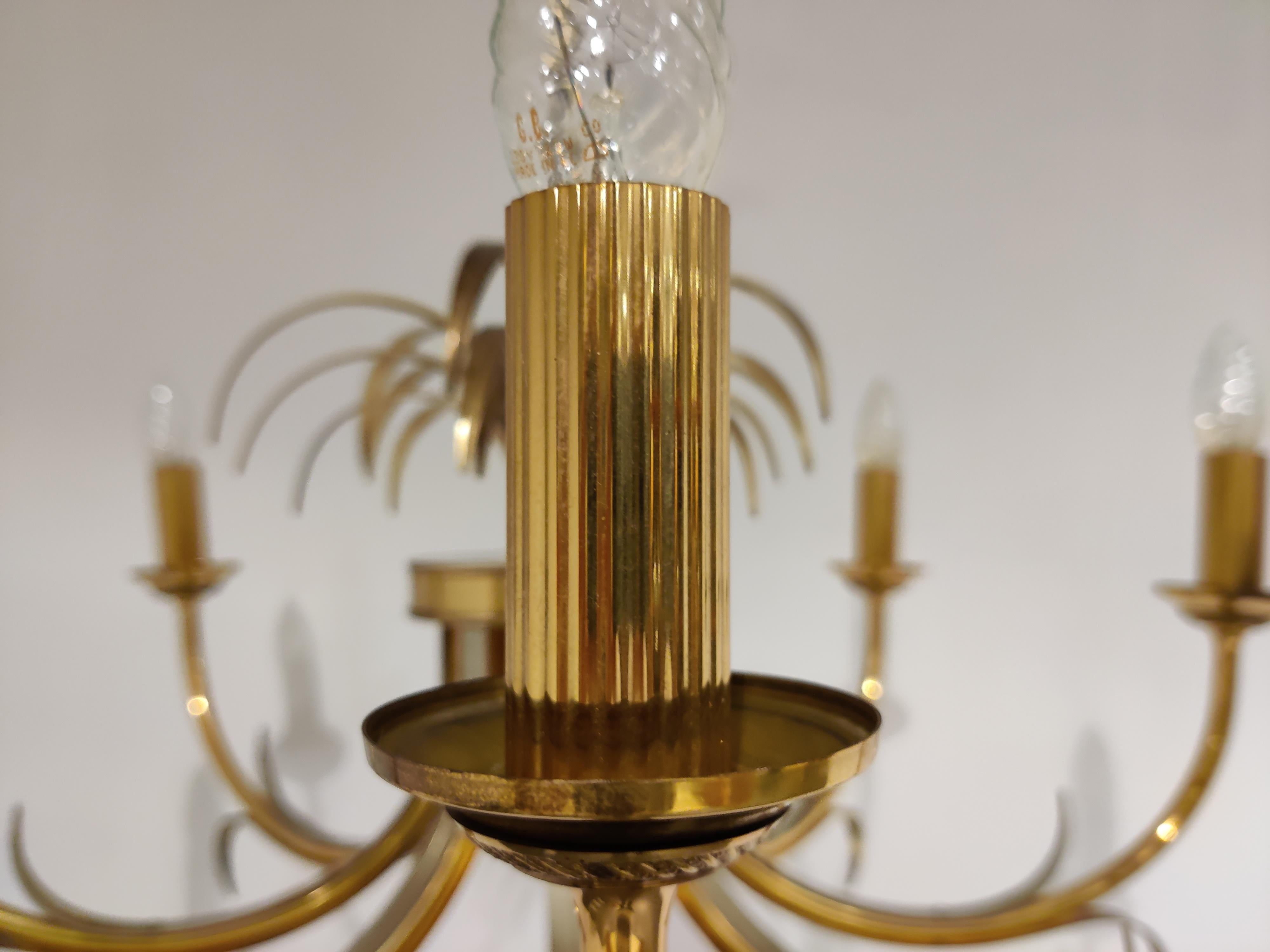 Brass and Chrome Pineapple Chandelier, 1970s 3