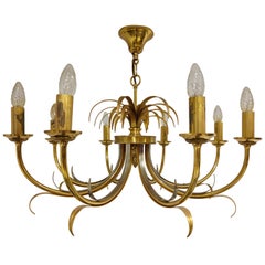 Brass and chrome pineapple chandelier, 1970s