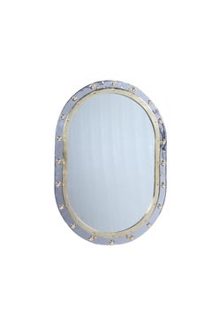 Brass and Chrome Ship's Window Converted to a Mirror