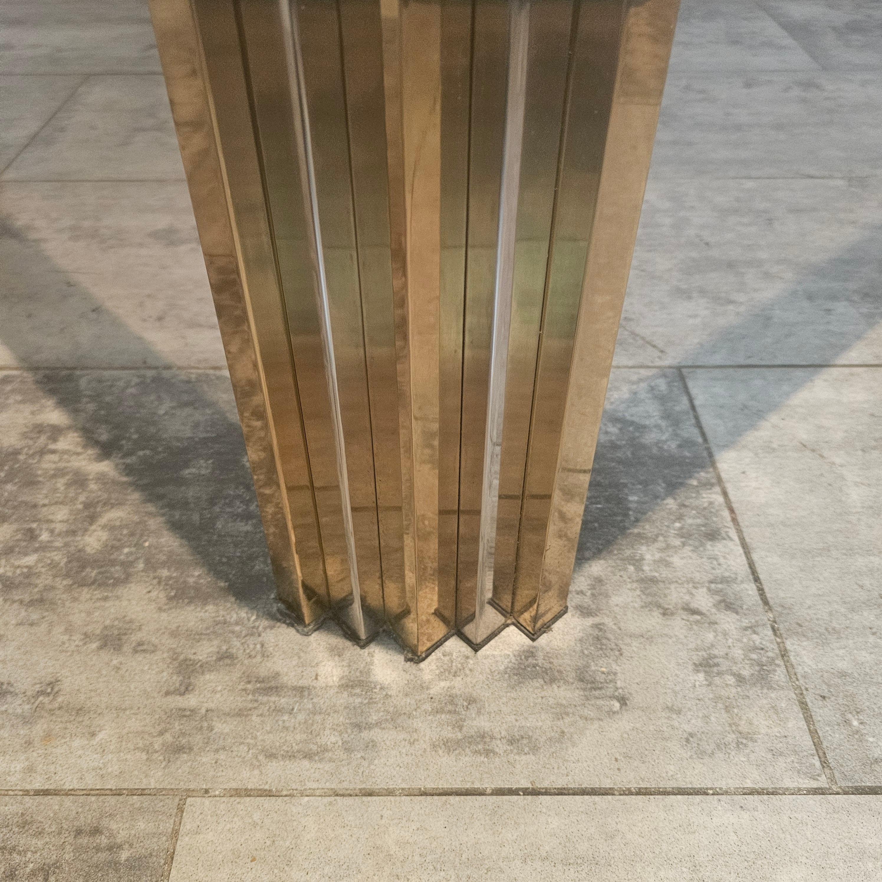 Table basse carrée en laiton et chrome par Romeo Rega, Italie en vente 5