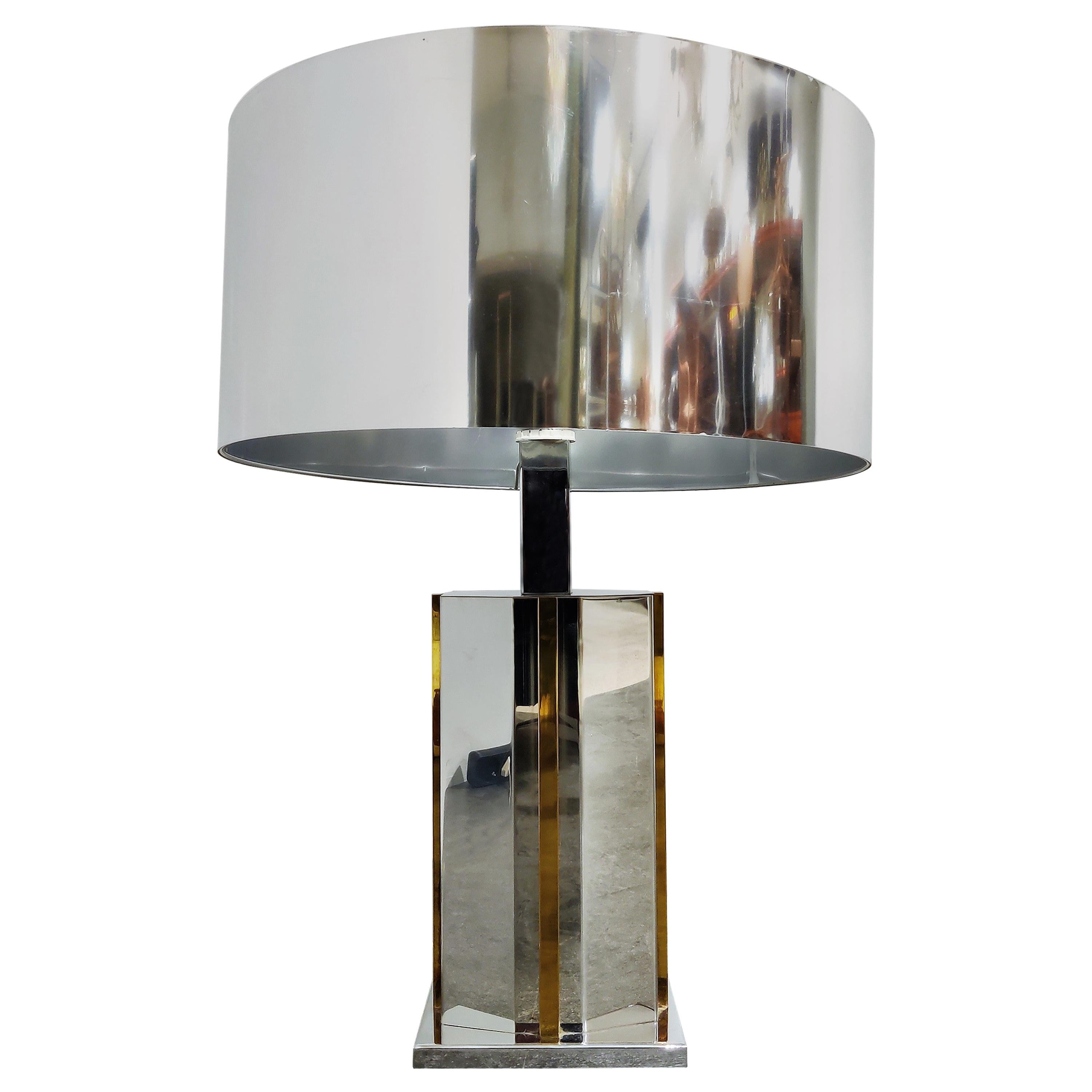 brass and chrome table lamps