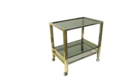 Brass and Chrome Two-Tier Bar Trolley, 1970s