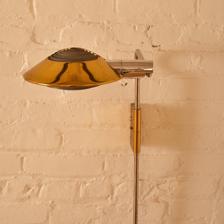 Brass and Chrome Wall Sconces by Cedric Hartman In Good Condition For Sale In Long Island City, NY