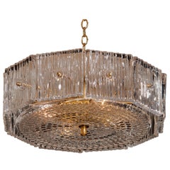 Brass and Clear Crystal Pendant Designed by Carl Fagerlund for Orrefors