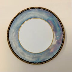 Brass and Cloudy Mirrored Glass Round Mirror, circa 1940, France.