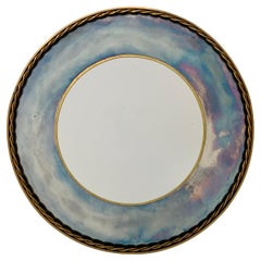 Brass and Cloudy Mirrored Glass Round Mirror, circa 1940, France.