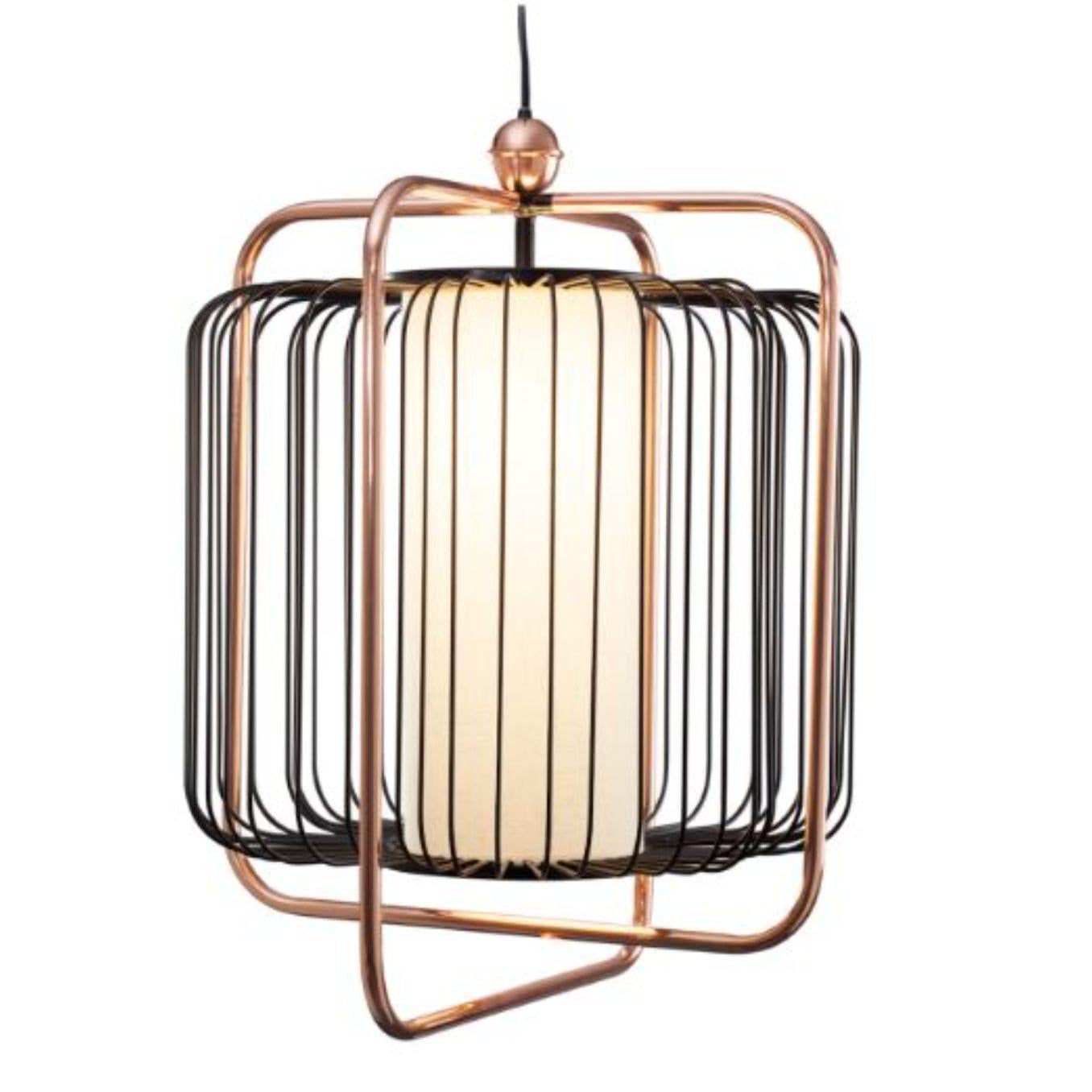 Metal Brass and Cobalt Jules Suspension Lamp by Dooq For Sale