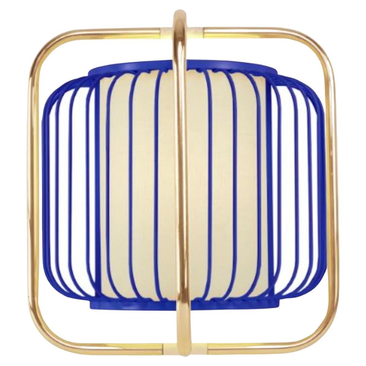 Brass and Cobalt Jules Wall Lamp by Dooq For Sale